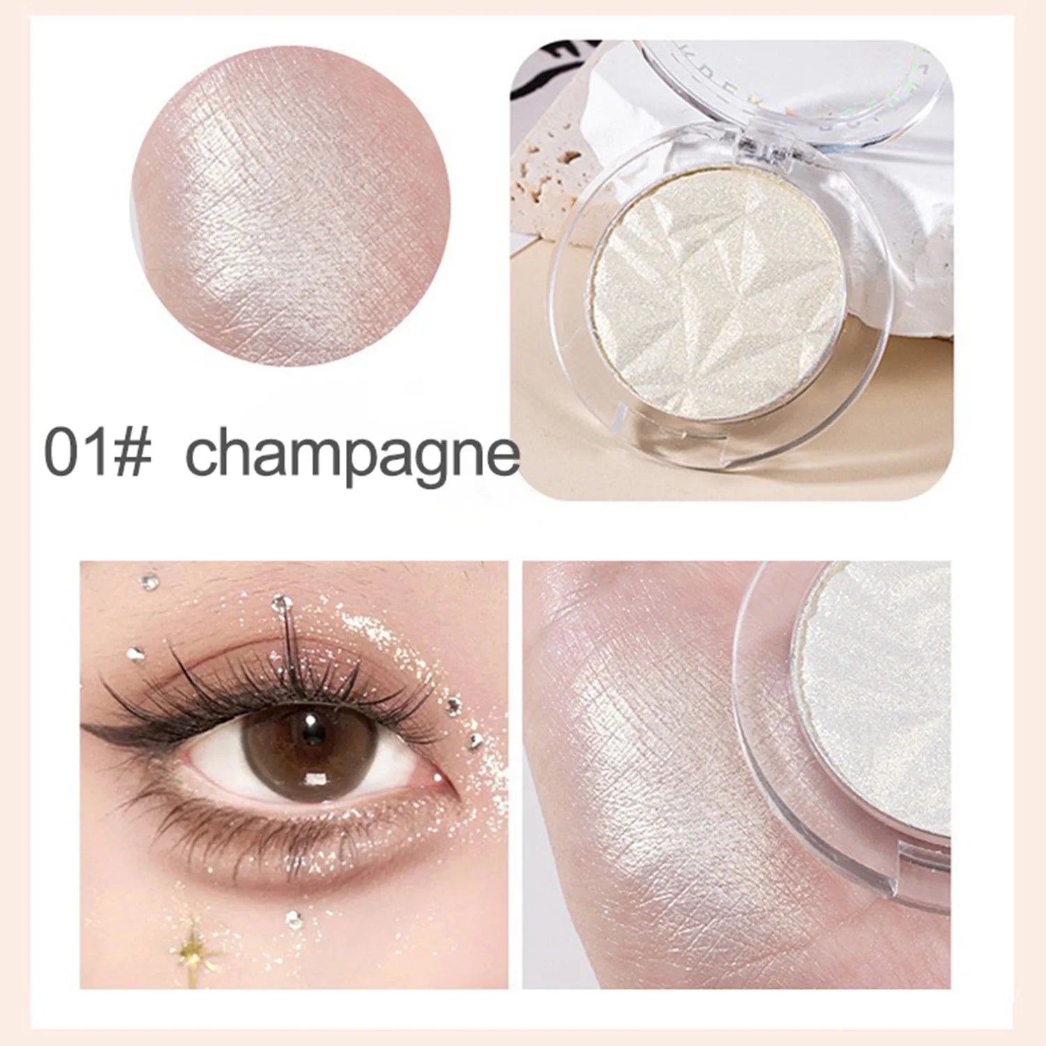 Shimmer Glow Highlighter – 2-Color Palette for Radiant Skin, Brighten & Contour, Festival & Party Makeup, Long-Lasting Shine Zpaxo 01
