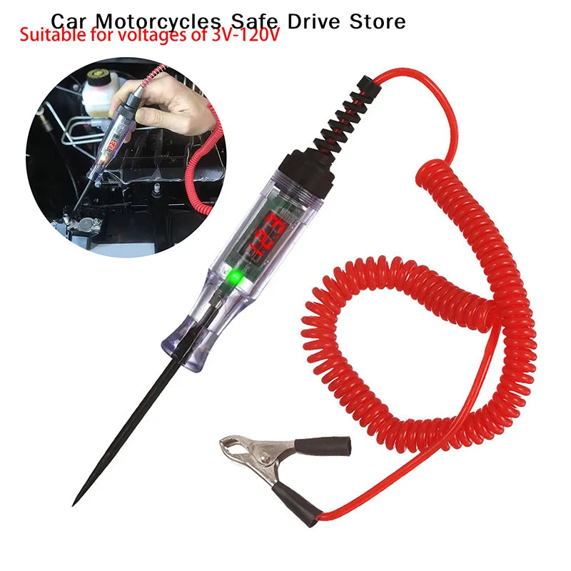 CMHot Heavy Duty 5-120V Backlit Digital LED Circuit Tester Auto Test