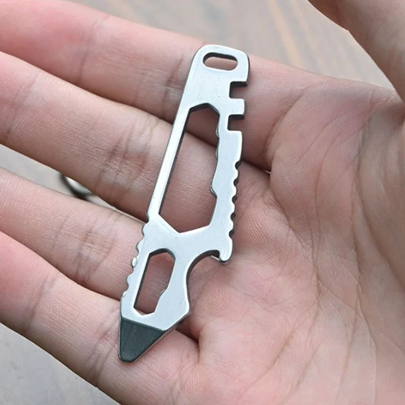 Mini EDC Pry Bar – Hex Wrench & Bottle Opener Bike Tool EDC Multi-Tool Zpaxo Silver