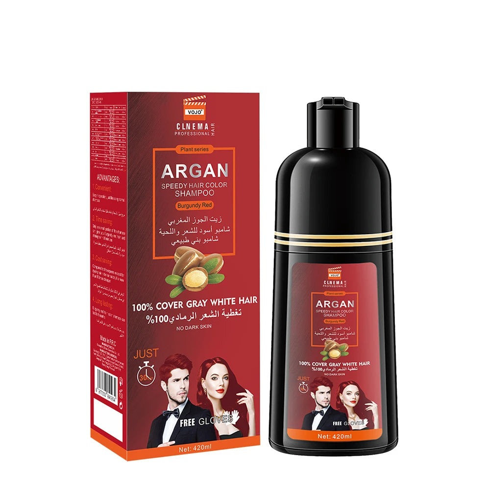 420ml Hair Dye,3-in-1 Hair Dye Shampoo Rapid Hair,Cleansing & Moisturising,Smoothing Black Hair Coloring Shampoo,Hair Care Zpaxo Claret