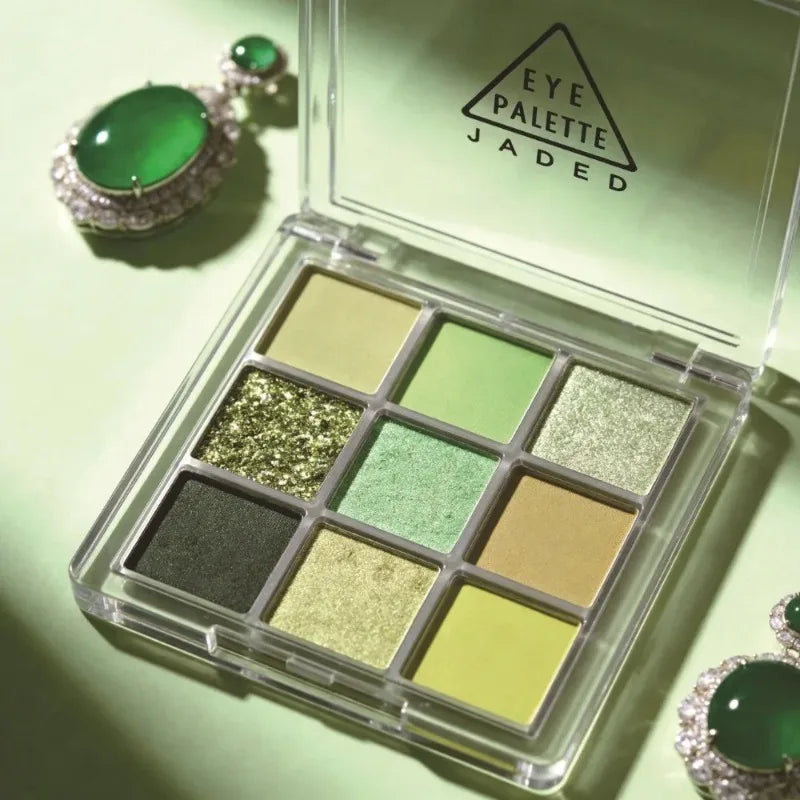 9 Mint Green Eyeshadow Palette Long Lasting Pearlescent Shimmer Matte
