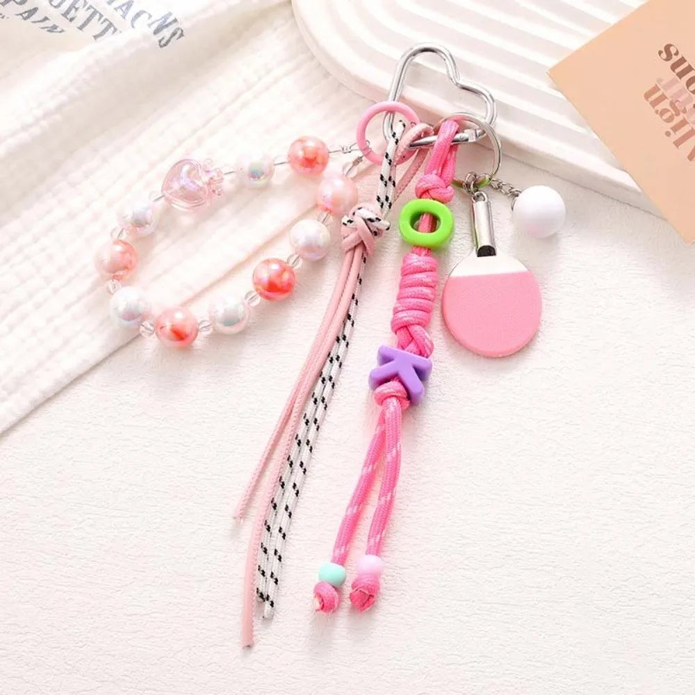 Table Tennis Racket Baseball Braid Rope Pendant Hanging Chain Stylish Zpaxo