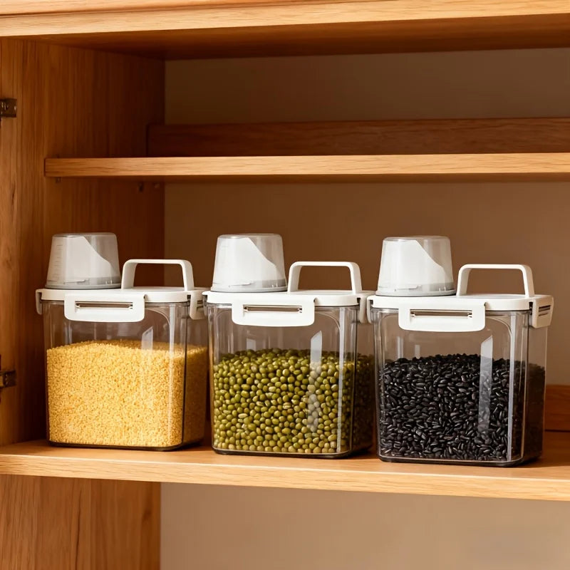 Large Capacity Rice Storage Container Measuring Cup Airtight Zpaxo 3PCS-1.75L