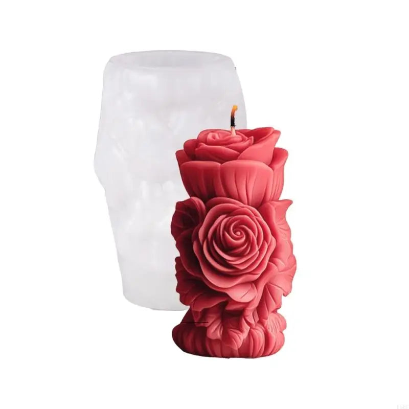 Embossed Rose Flower Cylinder Silicone Molds Epoxy Resin Making Soap
