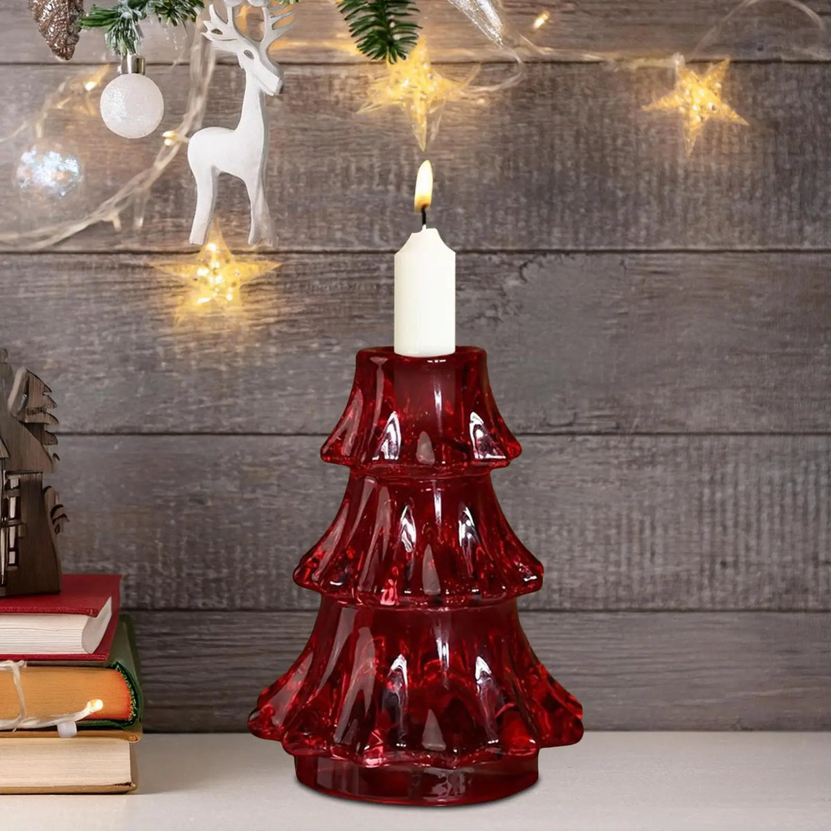 Glass Candle Holders Vintage Holiday Decoration Tapered Candlestick Zpaxo