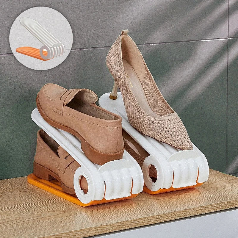 2026 10PCS Storage Shoe Rack, Double-layer Shoes Holder, Adjustable Shoe Storage Artifact, Shoe Cabinet, Layered Storage Rack Zpaxo