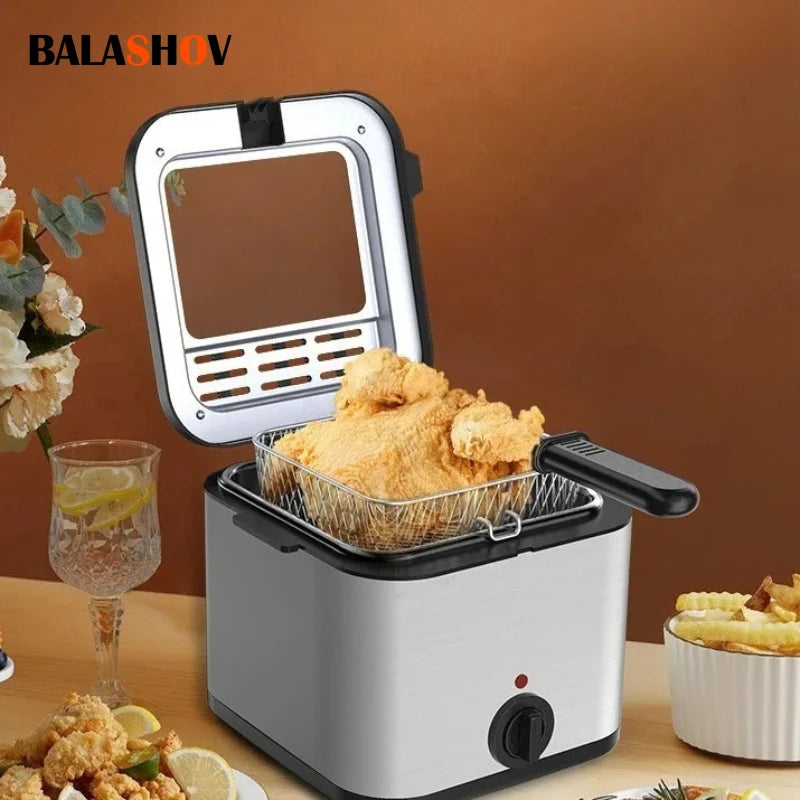 2.5L Electric deep fryers Oil Oven Stainless Steel Small Oil fryer chicken French Fries Frying Machine Heating Cooker deep fryer Zpaxo