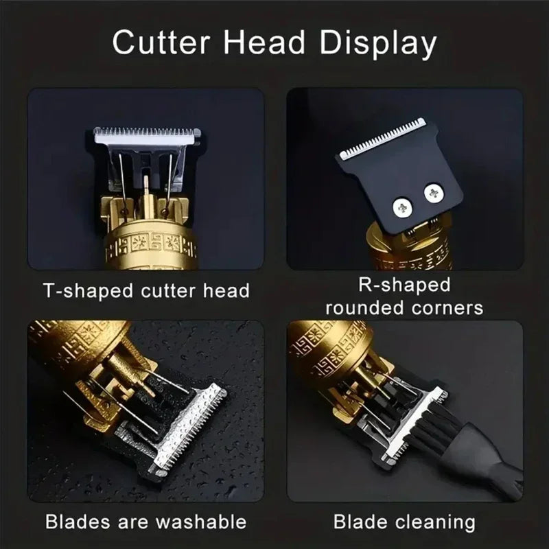 T9 Carving Vintage Hair Clipper For Mens Grooming Essential Tools USB Fast Rechargeable Beard Hair Trimmer Provide Precise Shave Zpaxo