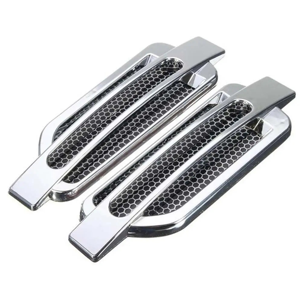 ABS Fake Side Mesh Cover Car Styling Supplies Air Flow Vent Zpaxo silver