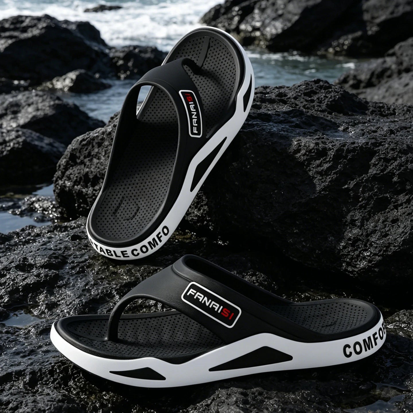 Men's Summer Sandals Non-slip Indoor Bathroom Slides Trendy Flip