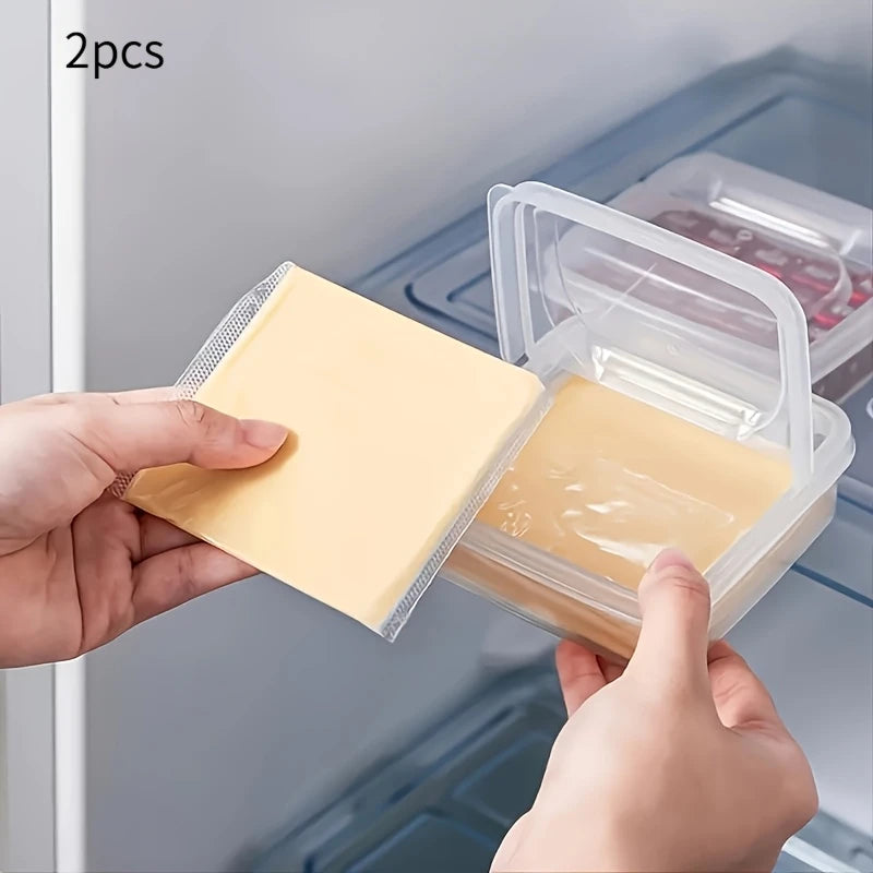 Plastic Refrigerator Storage Cheese Box Container Butter Block Slice