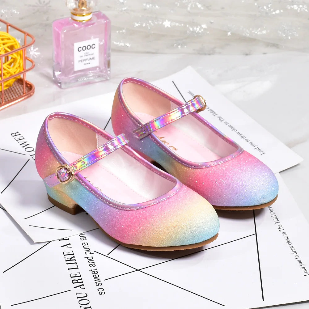 Girls' Leather Princess Shoes 2023 Children's Round-toe Soft-sole Zpaxo
