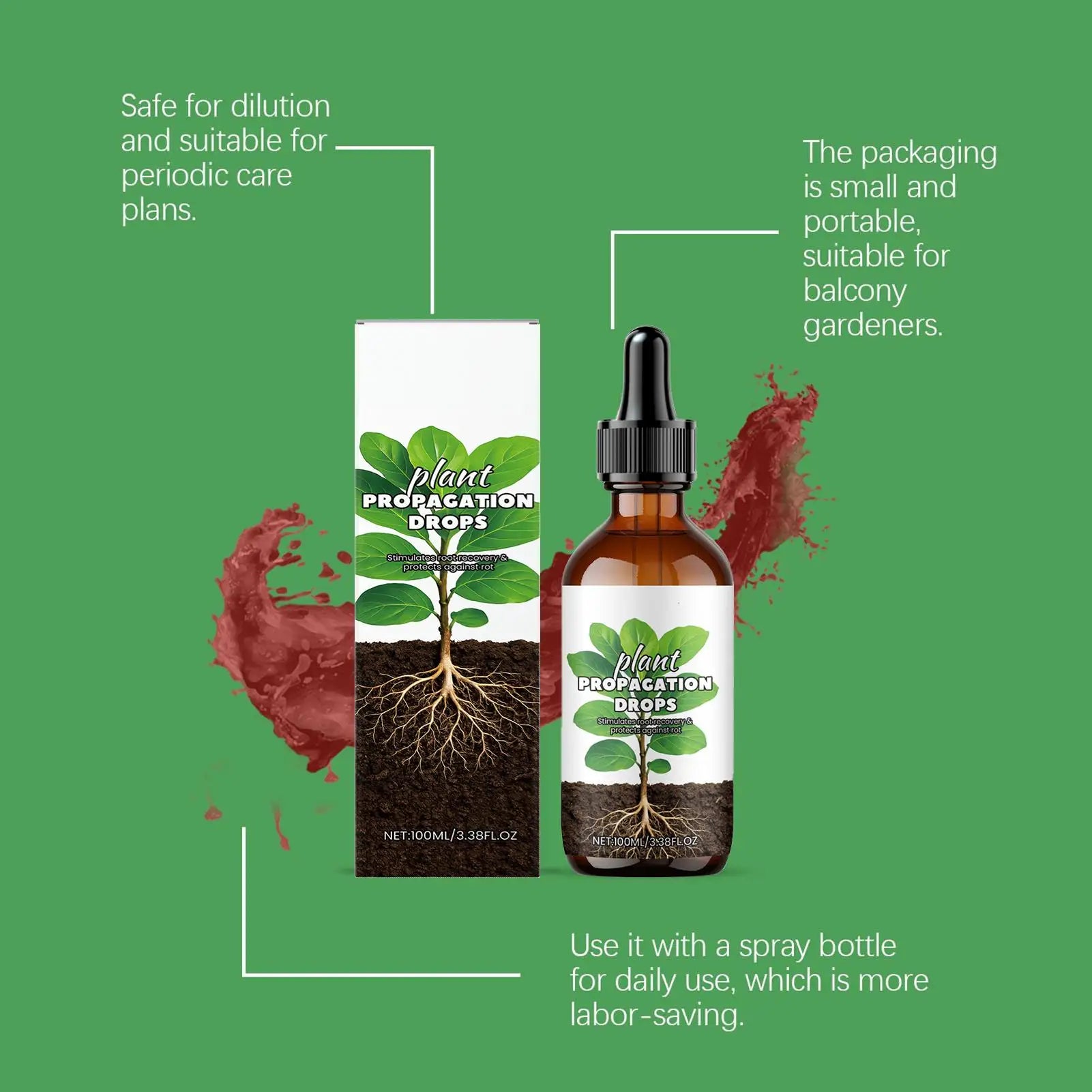 Root Booster Liquid Stimulator Drops Healthy Plants Strong Roots