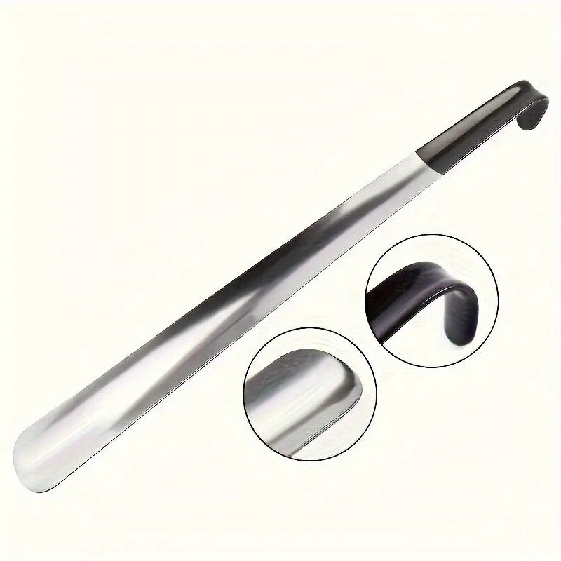16 5-inch Stainless Steel Pair Shoehorn Black Handle Makes It Easy