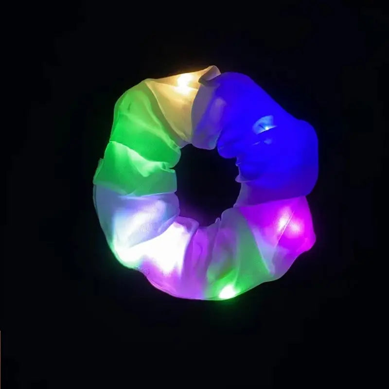 LED Glow-in-the-dark Sausage Headband for Girls, Large Luminous Ponytail Hair Accessories, Fancy Party, Birthday, Halloween Gift Zpaxo