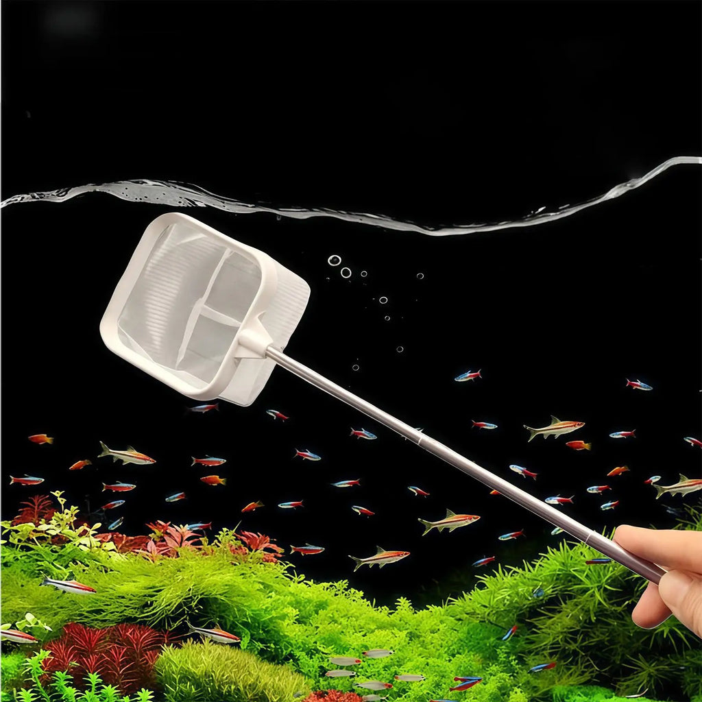 Extendable Long Handle Fine Mesh Net Aquarium Fish Skimmer Pond Pool