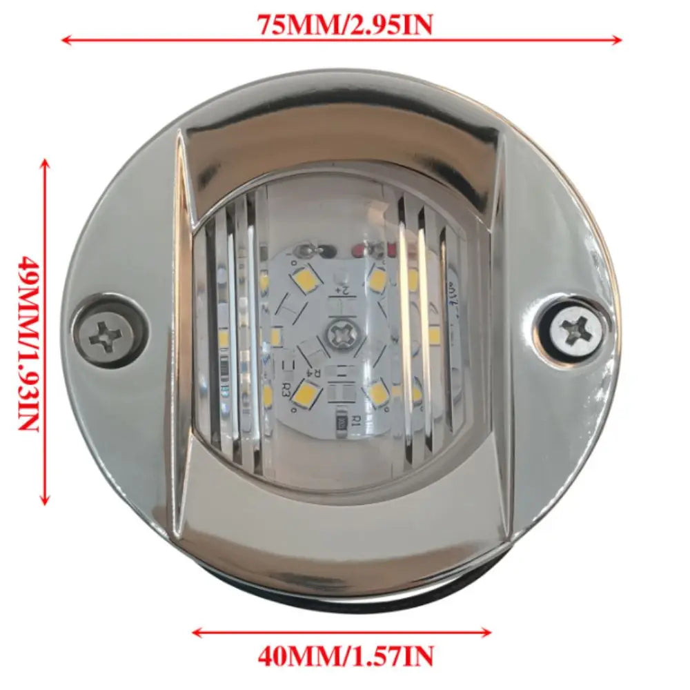 Marine Grade Waterproof Marine Boat Lights Round 12V Courtesy Light Blue White LED Deck Light Boat Accessories Cabin Deck Zpaxo