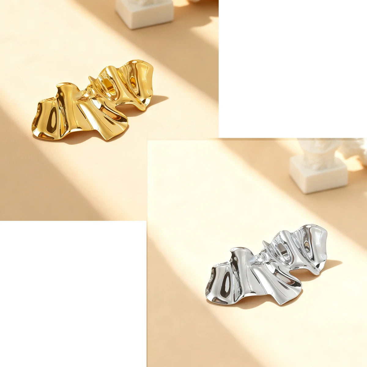 Gold Plated Geometric Brooch – Minimalist Lapel Pin | Unisex