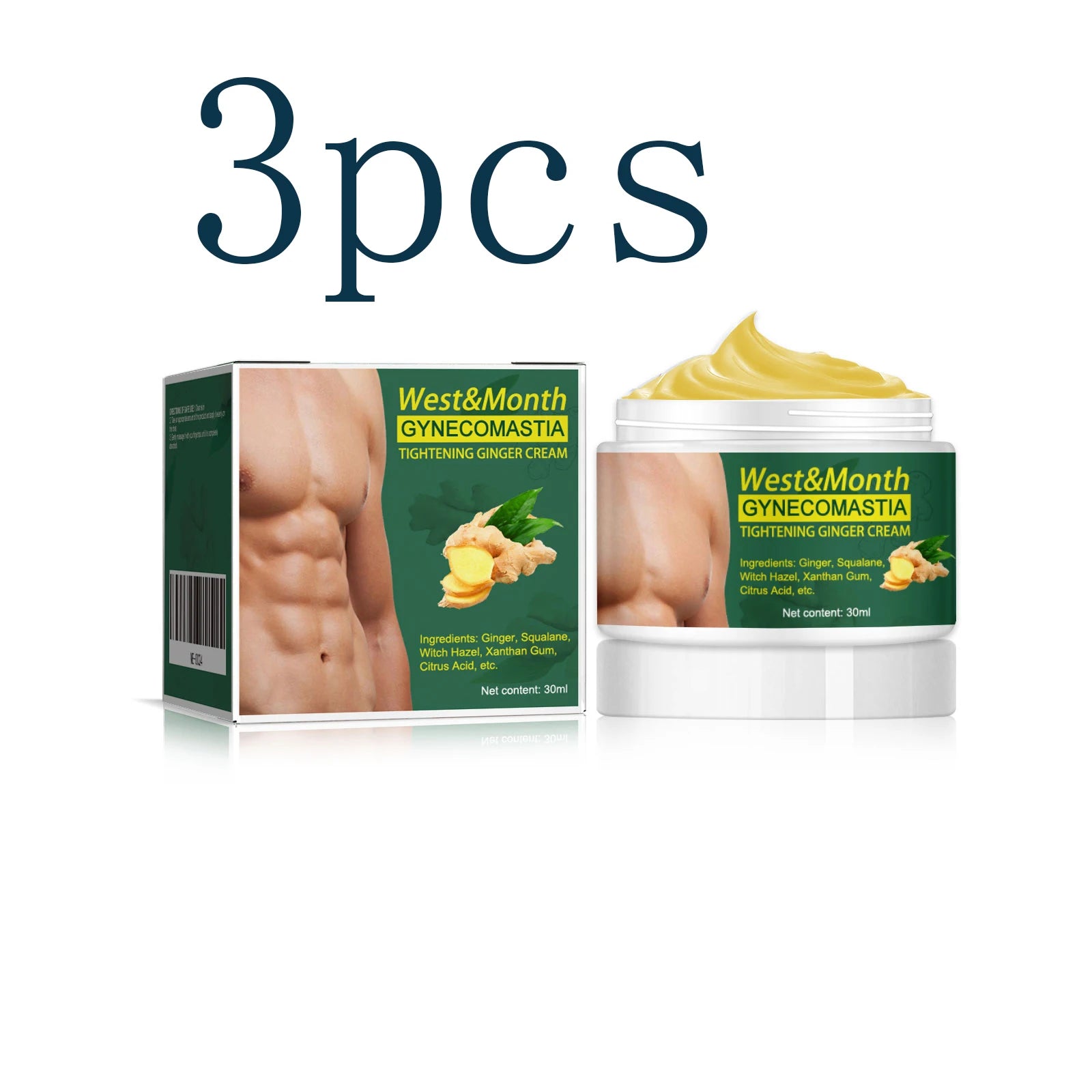 Chest Massage Cream, Gentle & Refreshing Daily Skin Nourishing Cream for Men, Lightweight Non-Greasy Formula Zpaxo 3pcs