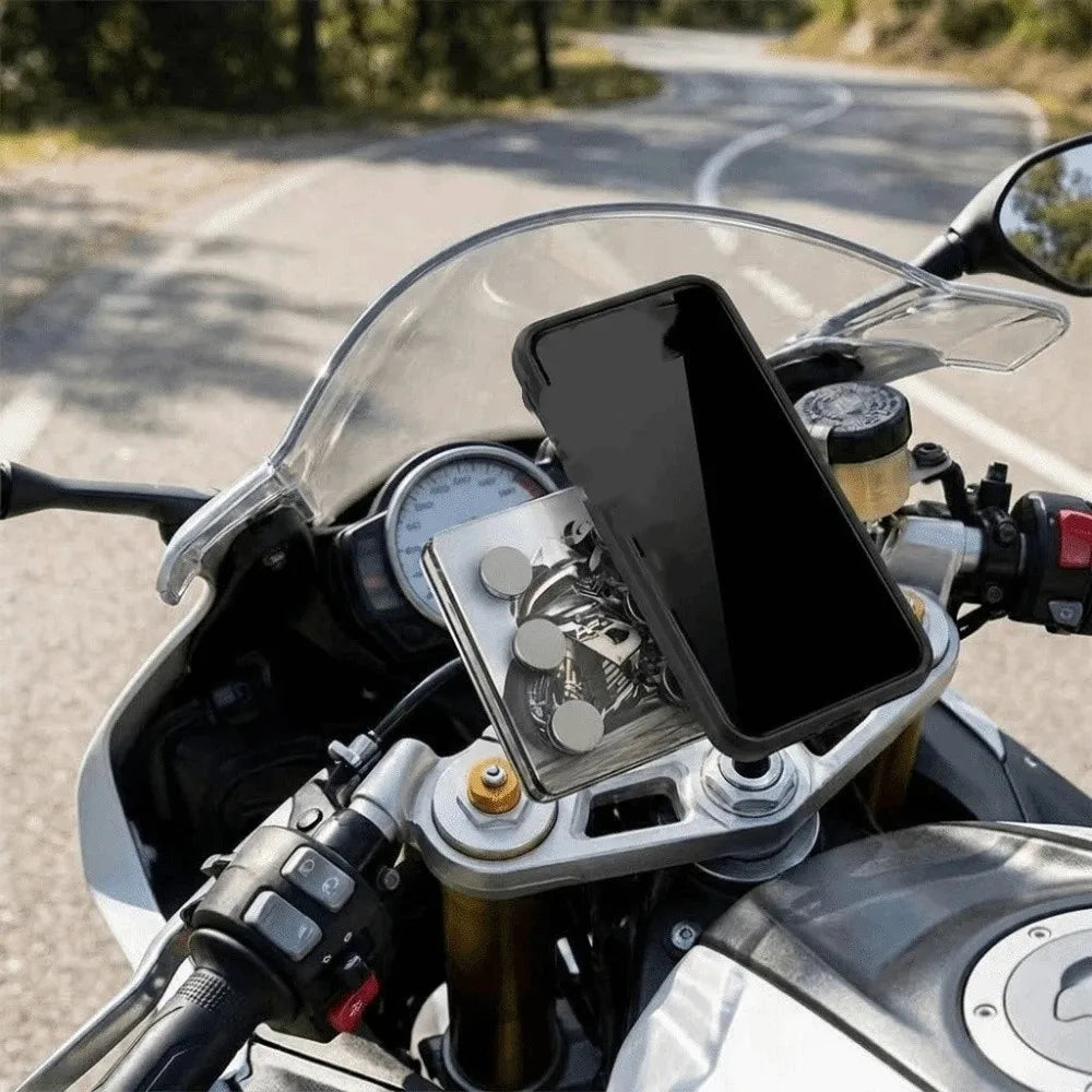 Sturdy Metal Motorcycle Phone Holder Anti-shock Structure Easy Mount Zpaxo