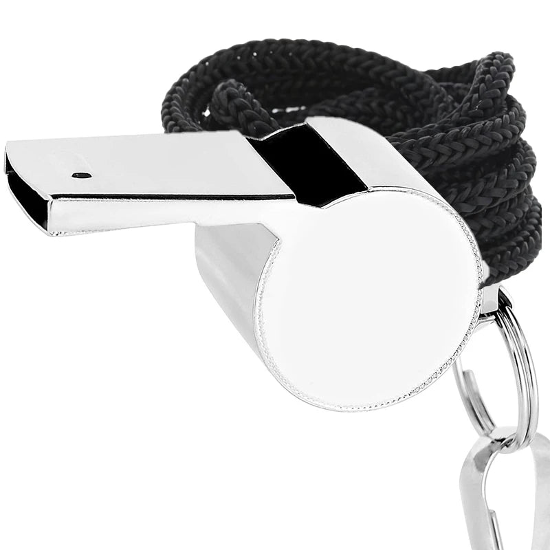 Outdoor Survival Whistle High Quality Stainless Steel Black Rose Golden Whistle Hanging Neck Sports Whistle Lifeguard Whistle Zpaxo Silver