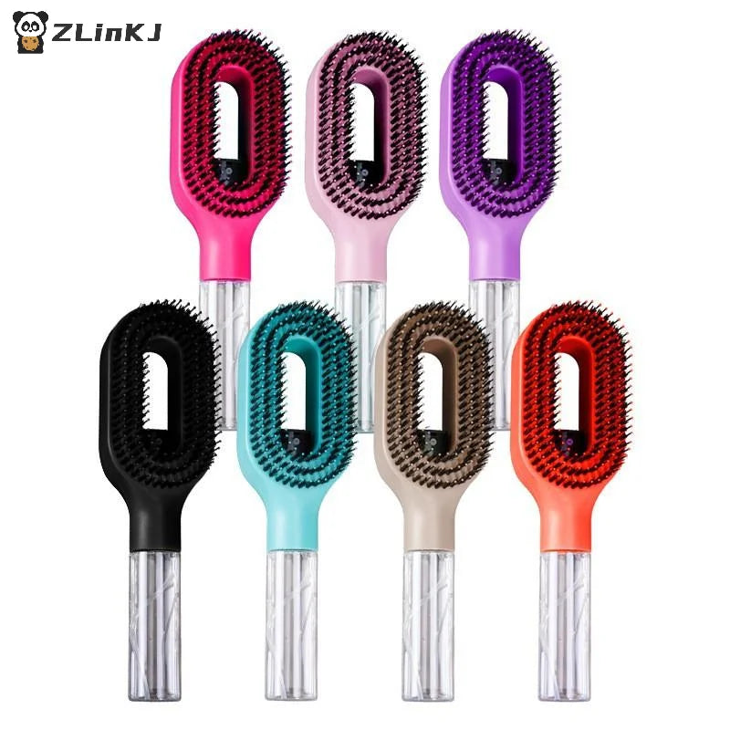 ▶1Pcs Refillable Liquid Water Spray Paddle Comb Anti Static Spray Hair Brush Soft Bristle Hair Styling Massage Comb For Home Zpaxo