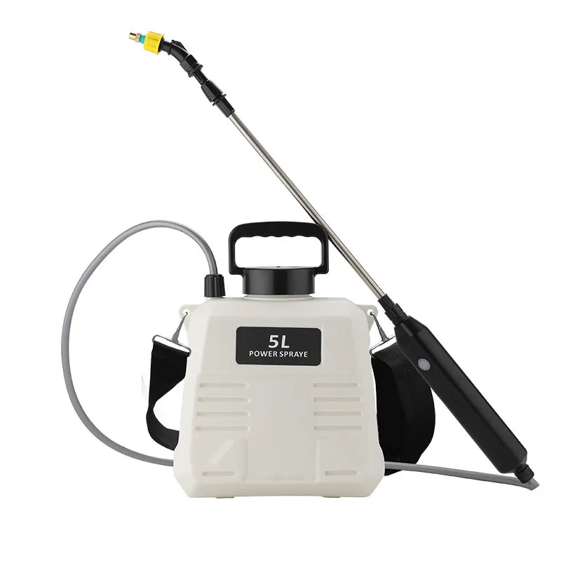 5/8L Shoulder Electric Pesticide Sprayer Pot with 3 Nozzle Garden Sprayer for Garden Watering Handheld Pesticide Sprayer 120Mins Zpaxo 5L White 200 Mins