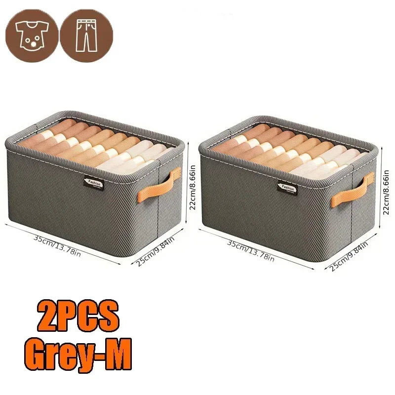 Thicken Clothes Organizer Pants Sweater Storage Cabinets Drawers Organizer Jeans Storage Box Wardrobe Clothes Storage Organizers Zpaxo Grey M 2PCS