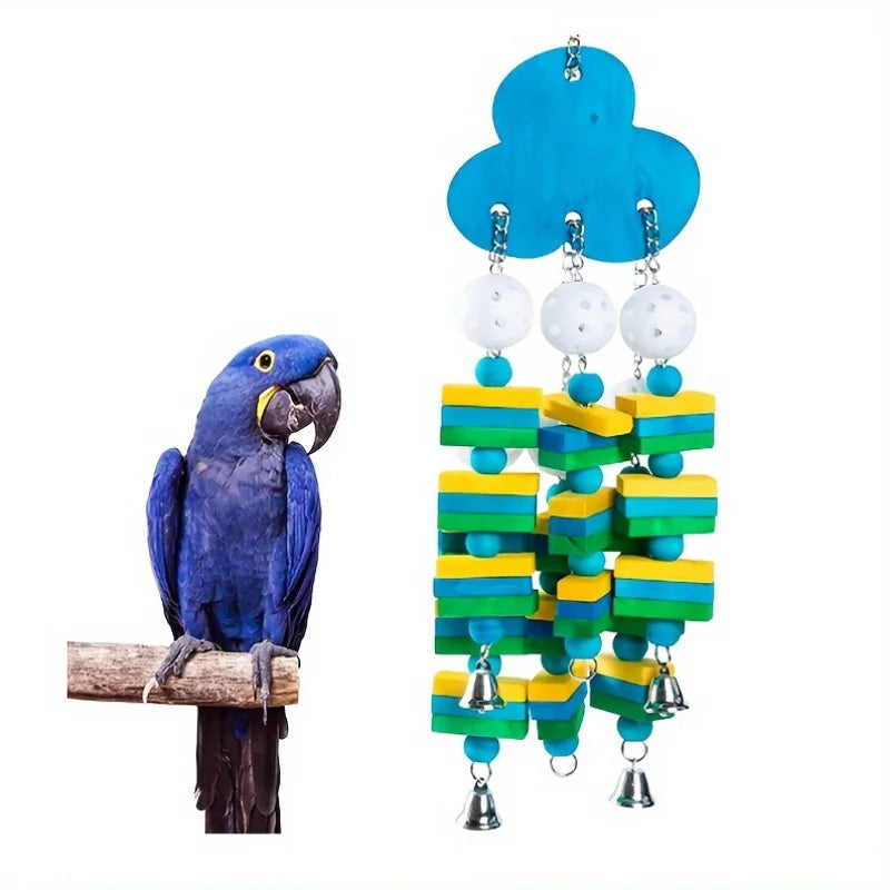 Blueberry-shaped Interactive Parrot Chew Toy Melodic Bell Vibrant