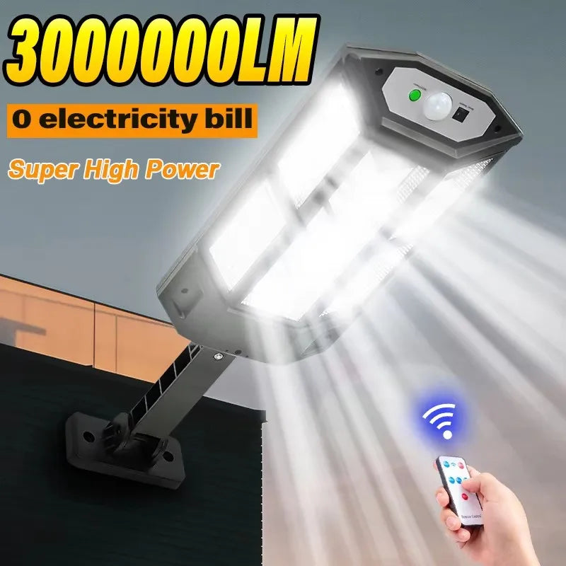 Solar Outdoor Wall Light 9900LM Motion Sensor IP65 Waterproof