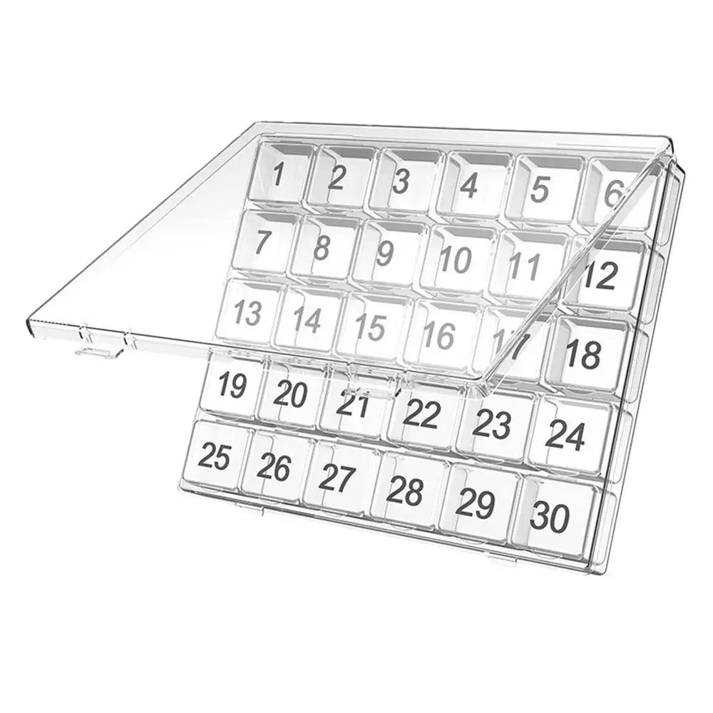 Monthly Pill Organizer - Large Compartments Portable Case for Travel, One Month Pill Cases Medicine Organizer for Vitamin Zpaxo Transparent China Mainland