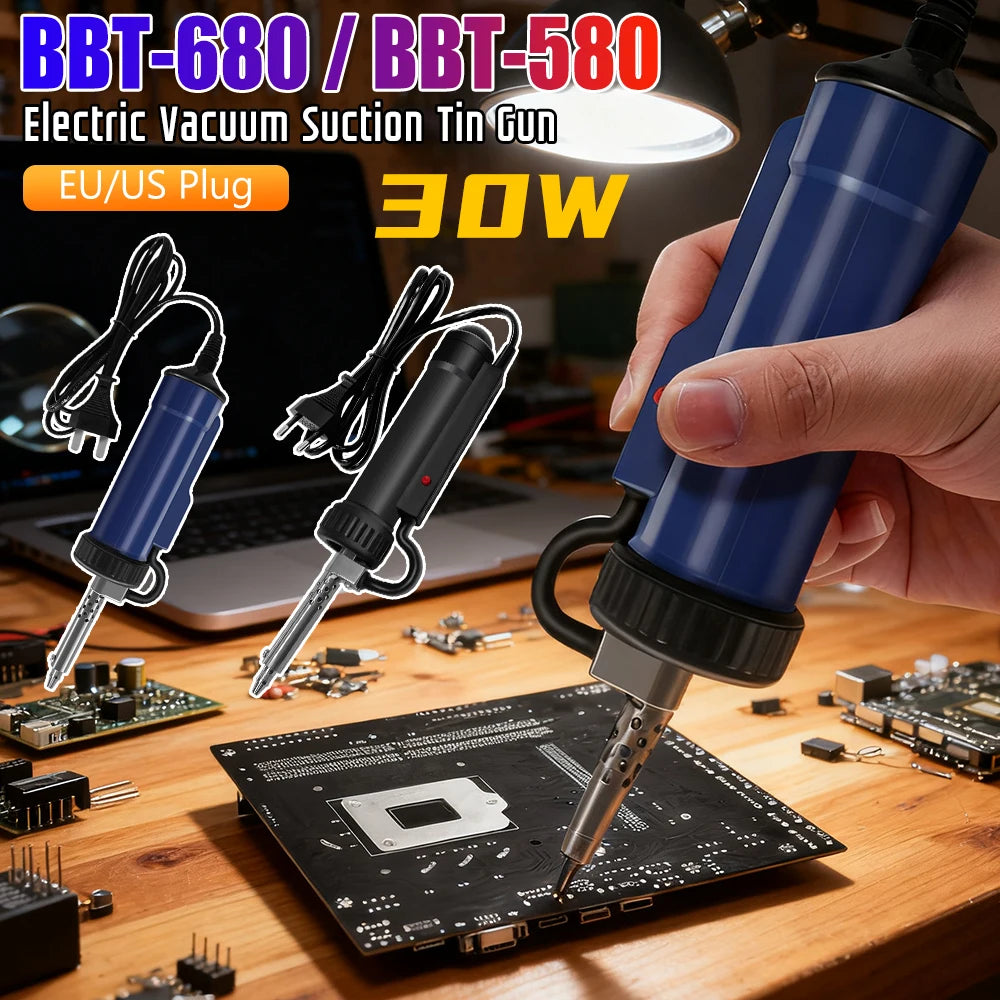 BBT-680 Electric Vacuum Suction Tin Gun Powerful Desoldering Pump 30W Zpaxo