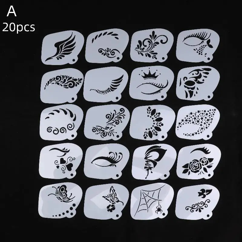 8 Face Paint Stencils Professional Body Art Adults Kids Easily Use Zpaxo A