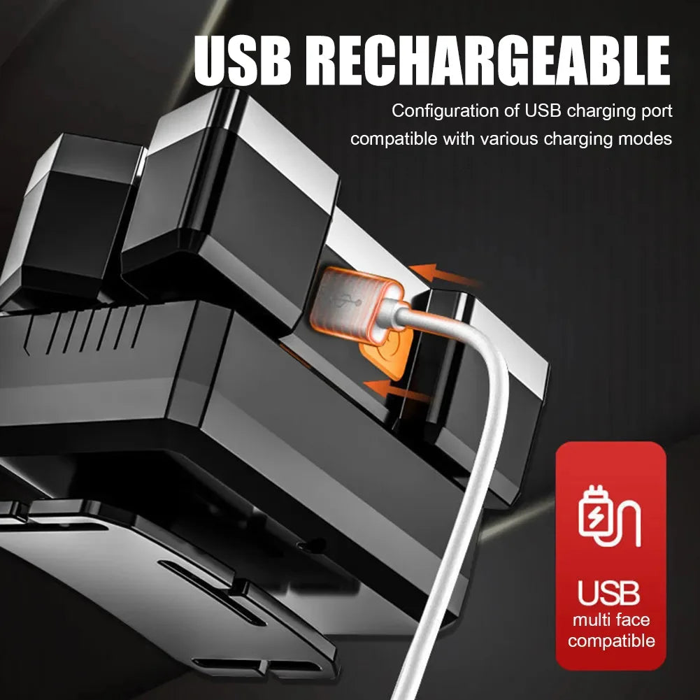 5 LED USB Rechargeable Headlamp – COB 18650 Camping Headlight
