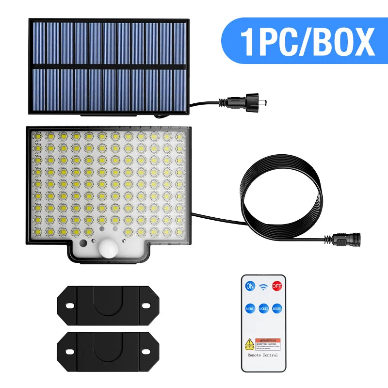 Solar Light 106LED Outdoor Courtyard Remote Control Split Body Human