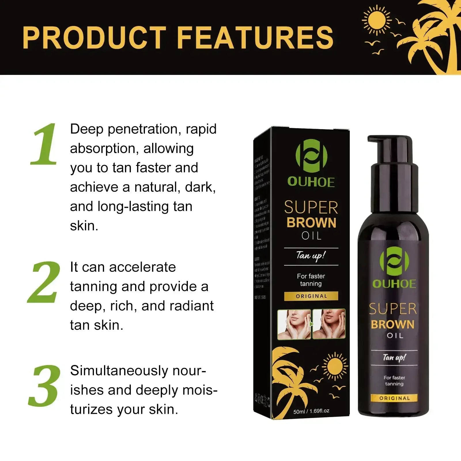 Ouhoe Self Tanning Oil – Natural Body Bronzer & Tan Booster Self Tanning Oil Zpaxo