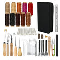 Leather craft tool hand sewing set, leather carving, DIY sewing needle, canvas thread combination, 20 pcs printing punch Zpaxo Leather tool set