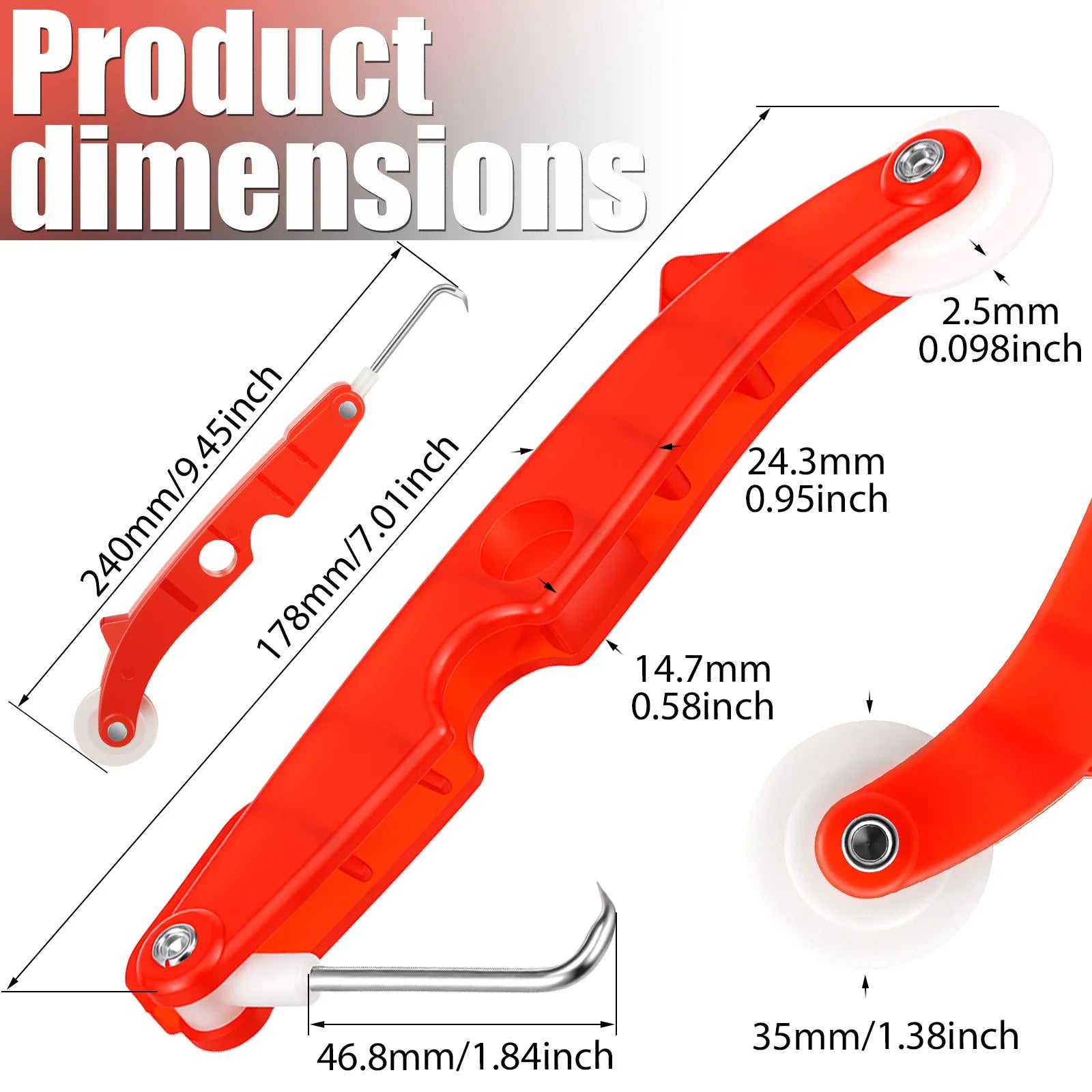 Screen Spline Roller Tool 2 in 1 Window Screen Repair Tool Screen Installation Removal Tool with Hook for Door Window Mesh Zpaxo 2 in 1