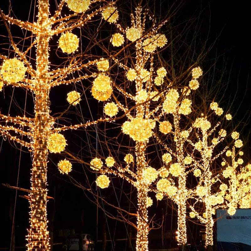 Year Hanging Light LED Multiple Colors Rattan Ball Fairy String Zpaxo