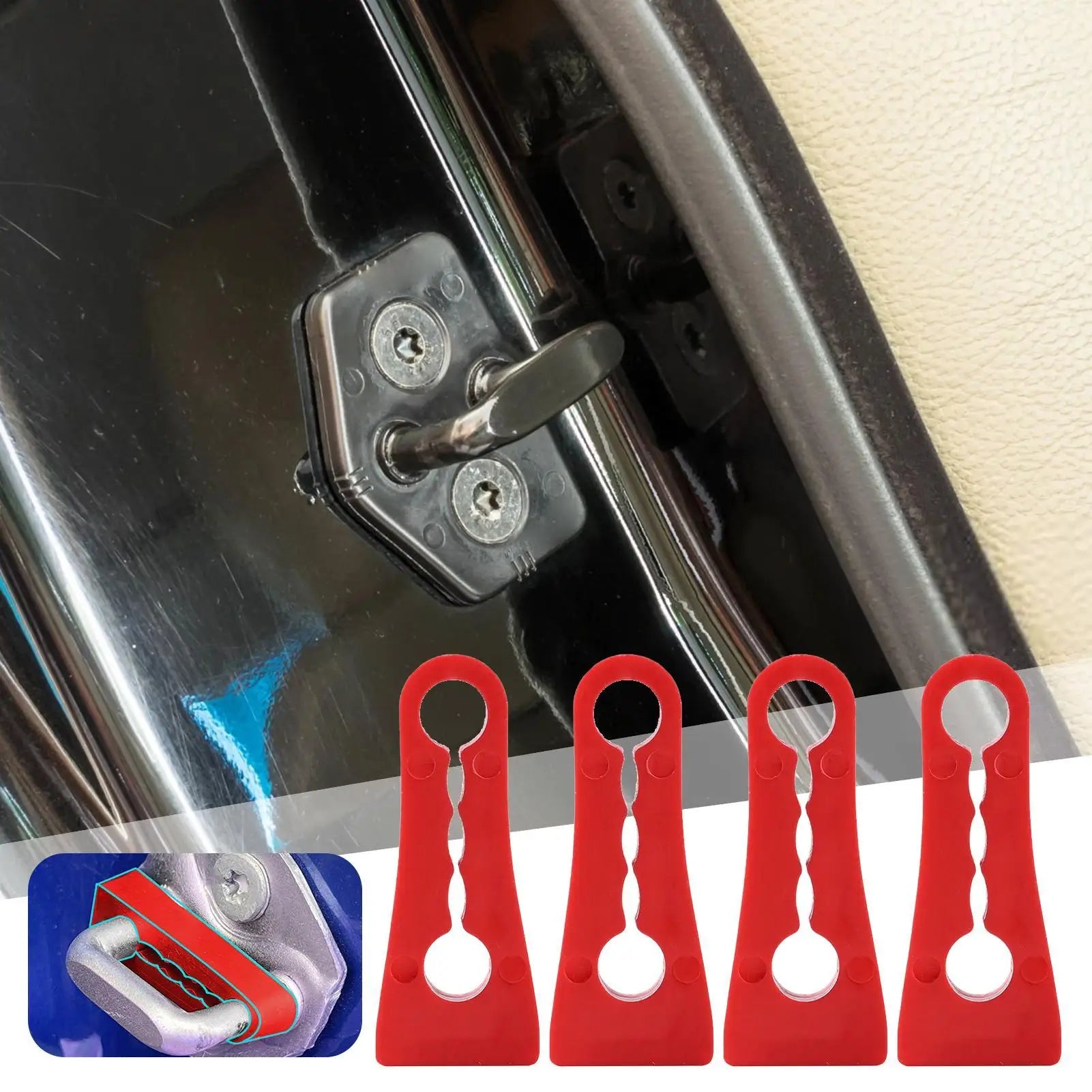 Car Door Lock Sound Damper Rubber Shock Absorber Wear Resistant Noise