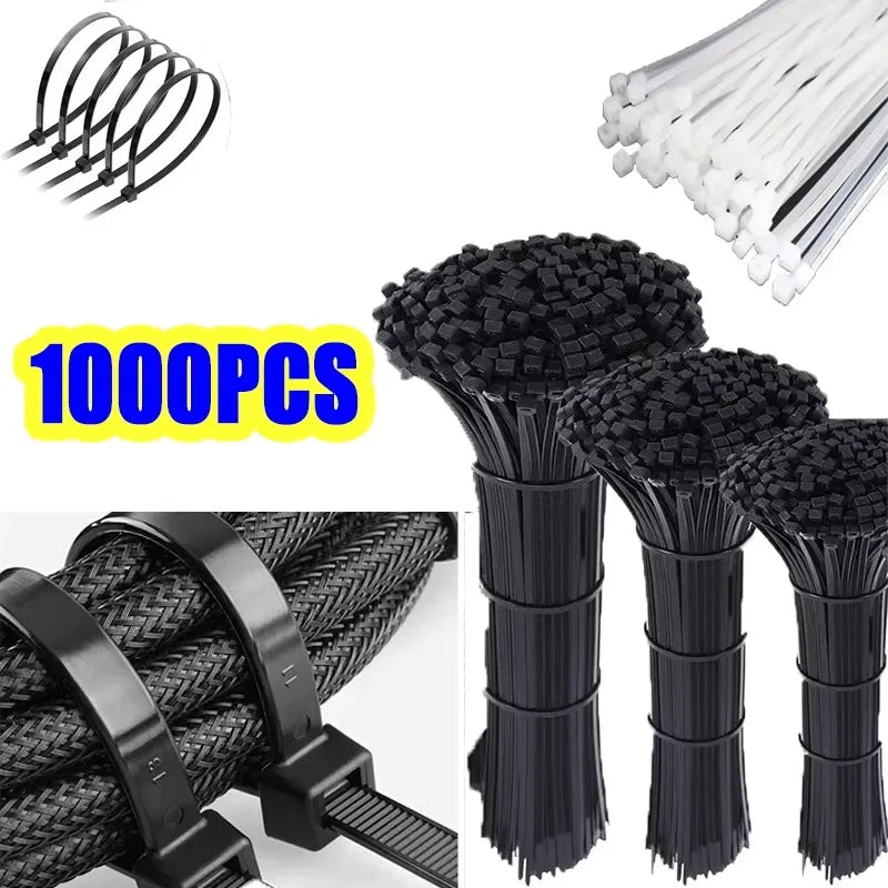 100-1000PCS Self-locking Plastic Nylon Tie Black Fastening Strap Cable-Tie-Set Cable Zip Tie Fastening Ring Zip Wraps Strap Tie Zpaxo