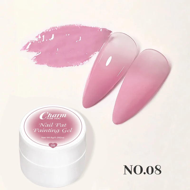 Pat Painting 3d Nail Art Gel No Flowing Full Coverage Creamy Zpaxo 08