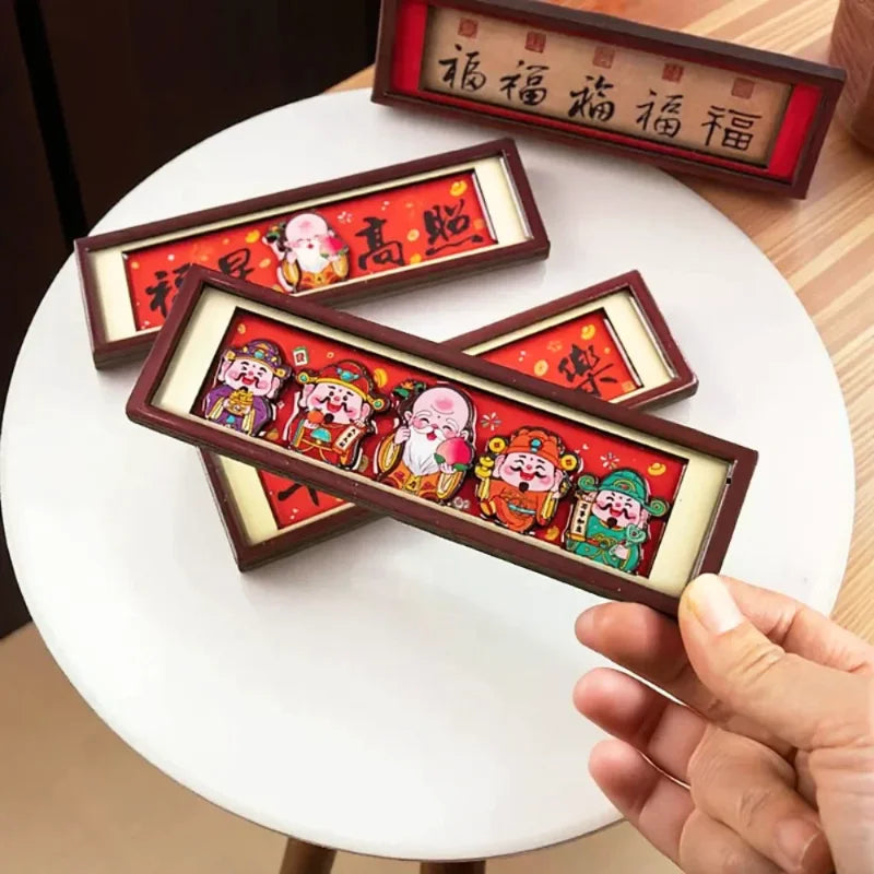 Chinese God Wealth Magnetic Refrigerator Traditional Rectangular Zpaxo