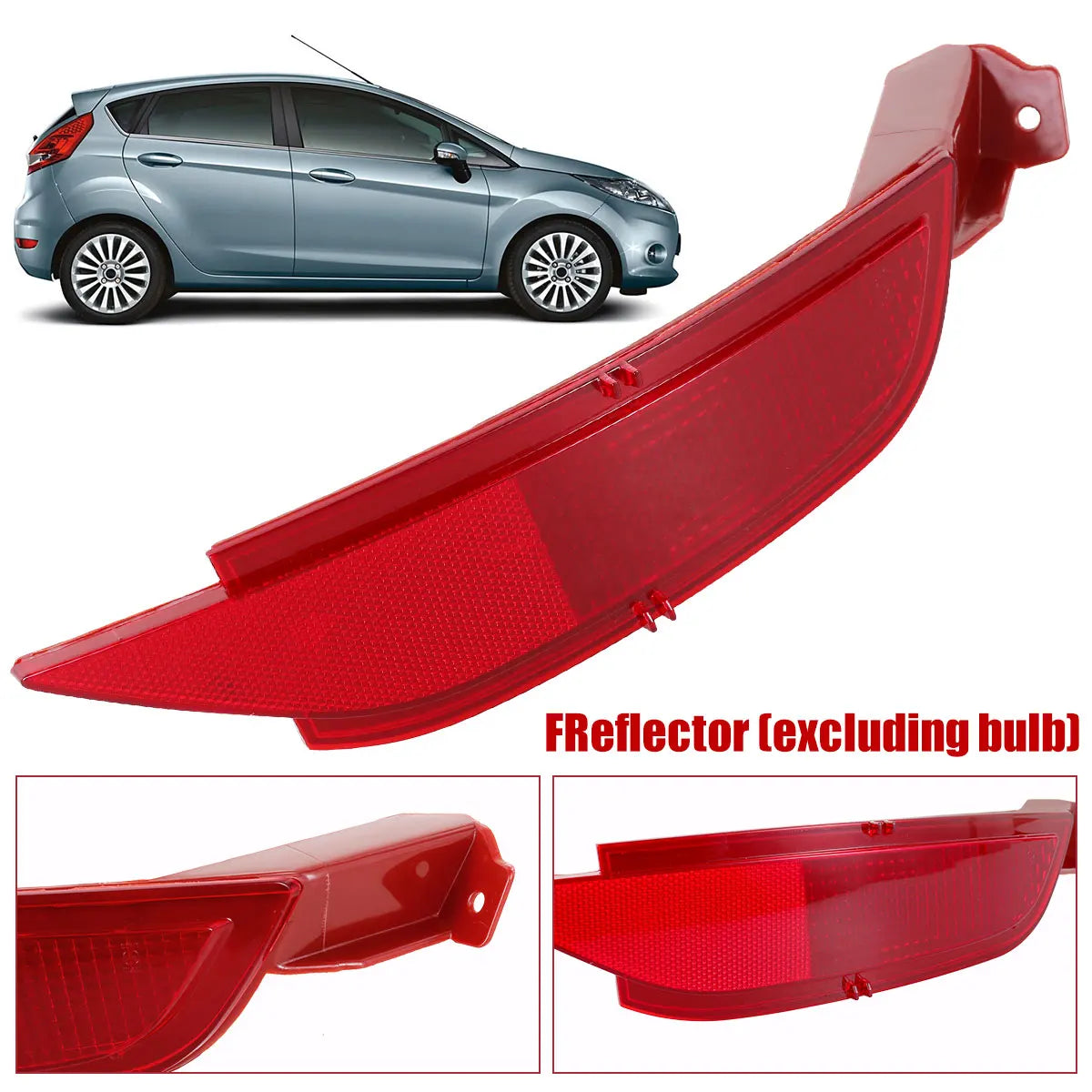 Car Rear Bumper Right Reflector Light Cover Right Rear Bumper Tail Fog Light Compatible with Ford Fiesta 2009-2014 Professional Zpaxo right