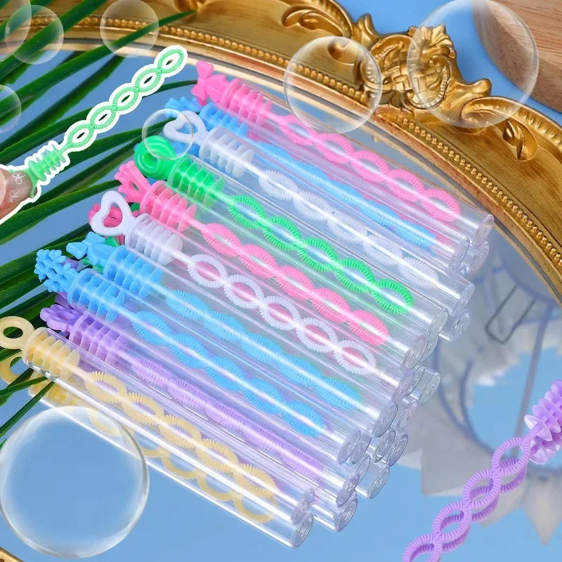 100/10PCS Colorful Bubble Soap Bottles 5 Holes Wand Tube Bubble Empty Soap Bottles Tube Wedding Gifts Birthday Party Decoration Zpaxo