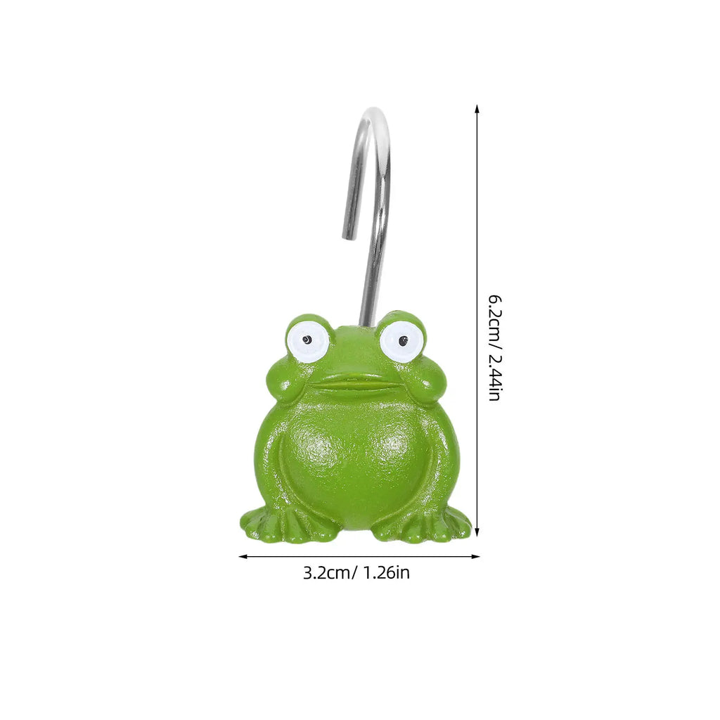Frog Shower Curtain Hooks Resin Decorative Bathroom Drapery Rings