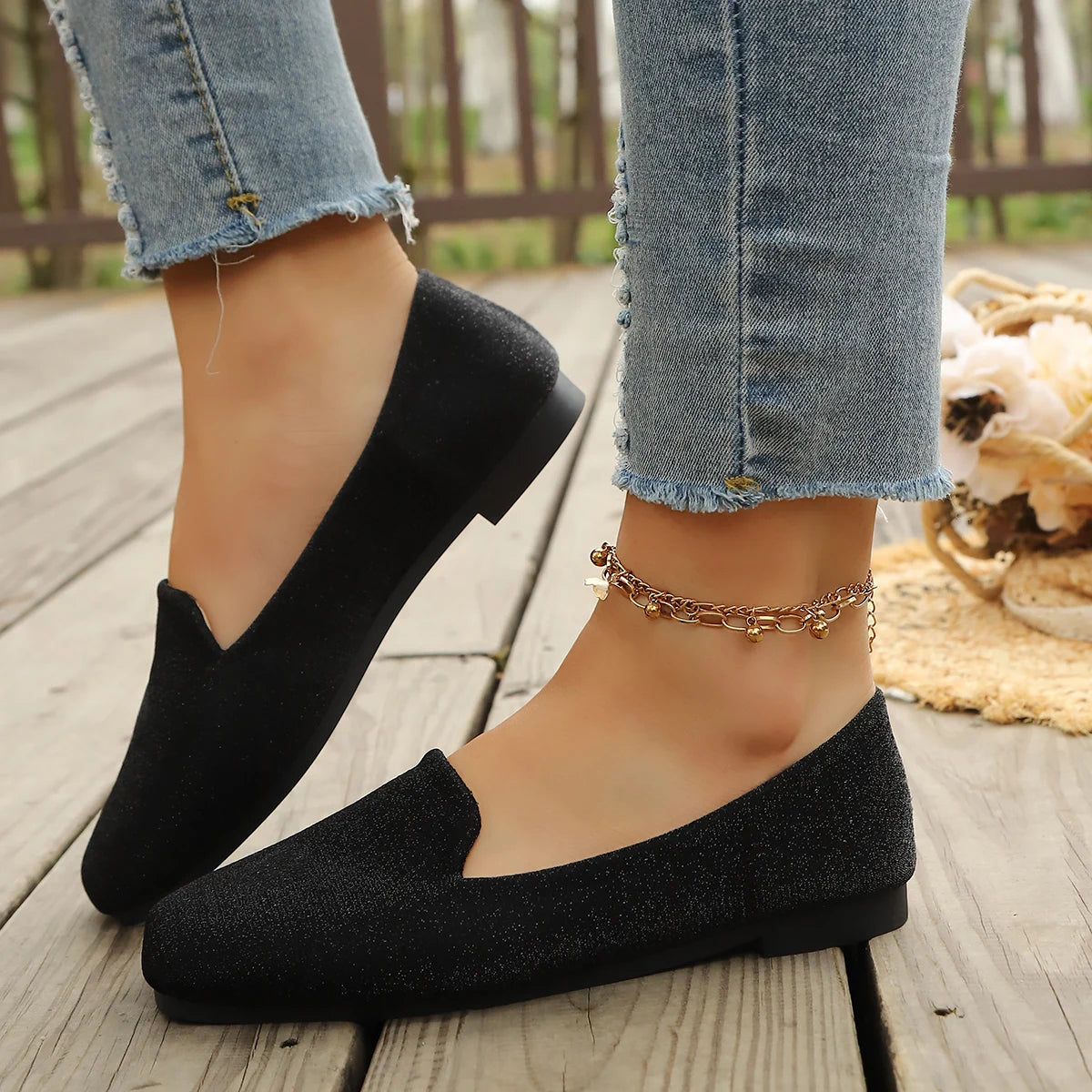Women Flats Spring Summer Fashion Loafers Shallow Mouth Single Shoes Zpaxo