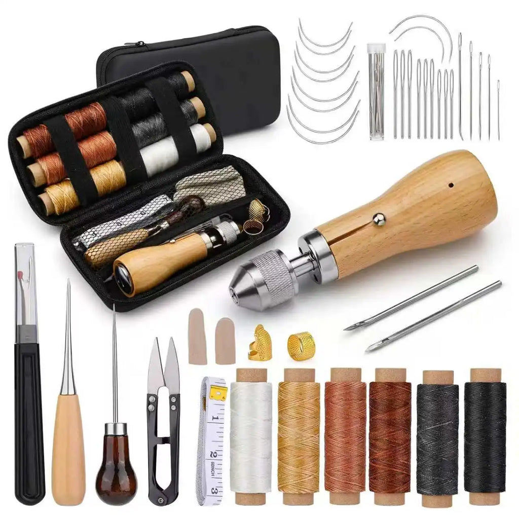 Portable leather tool set, leather hand sewing machine, leather repair large head sewing needle, sewing wax thread Zpaxo suit