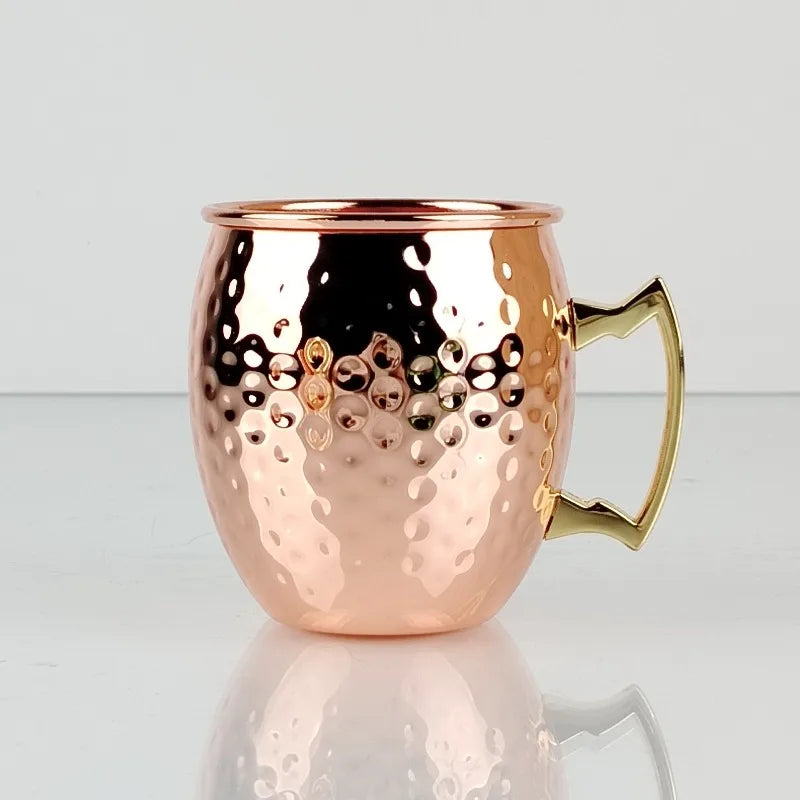 530ml Cocktail Wine Cup Moscow Mule Mugs Stainless Steel Copper Plated Juice Beer Cup Coffee Mugs Bar Champagne Party Drinkware Zpaxo