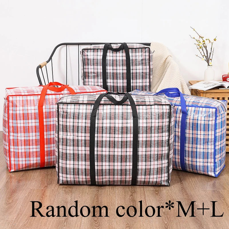 1 Heavy Duty Storage Bags Zipper Waterproof Foldable Moving Clothes Zpaxo Random-M L 1